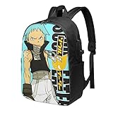 Soul Anime Cartoon Eater Usb Backpack Headphone Port Backpack Gaming Laptop Bag Stylish Durable Computer Backpack 17 Inch