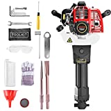 Gas Powered Demolition Jack Hammer 52 cc, JACKCHEN 2 Stroke Gasoline Concrete Breaker with 2 Chisels EPA Certified, JC-100A