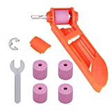 Drill Bit Sharpener Portable Drill Bit Sharpening Tool Corundum Grinding Wheel for Iron-based Drill Bits Fit Width Range,with Drill Sharpener Stone Equal to 4 Drill Bit Sharpener(Orange)