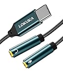 LOKUKA USB C to 2 TRS 3.5mm Headphone Mic Splitter Adapter for Dual-Plug PC Gaming Headset to Type-C Laptop, Tablet, Mobile Phone, PS5, Nintendo Switch, and More (12 inch)