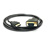 PeoTRIOL HDMI to VGA Cable, 1080P HDMI Male to VGA Male M/M Video Converter Cord VGA Adapter Compatible w/ HDMI Desktop, Laptop, DVD to 15 Pin D-SUB VGA HDTV Monitor Projector - 6Feet