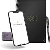 Rocketbook Smart Reusable - Dot-Grid Eco-Friendly Notebook with 1 Pilot Frixion Pen & 1 Microfiber Cloth Included - Infinity Black Cover, Executive Size (6' x 8.8')