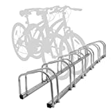 Hromee Bike Floor Parking 1-6 Rack Adjustable Bicycle Storage Organizer Stand for Garage, Silver