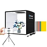PULUZ Mini Photo Studio Light Box, Photo Shooting Tent kit, Portable Folding Photography Light Tent kit with CRI 95 96pcs LED Light + 6 Kinds Double- Sided Color Backgrounds for Small Size Products