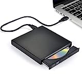 Blingco External CD DVD Drive, USB 2.0 Slim Protable External CD-RW Drive DVD-RW Burner Writer Player for Laptop Notebook PC Desktop Computer, Black