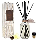 LOVSPA Smoked Vanilla Bean Reed Diffuser Set - Scented Stick Room Freshener Warm, Sultry Blend of Smoked Tahitian Vanilla, Sandalwood, Leather and Southern Bourbon - Made in The USA