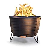 TIKI Brand 25 Inch Stainless Steel Smokeless Fire Pit - Includes Wood Pack and Cloth Cover
