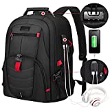 LOVEVOOK Travel Laptop Backpack Waterproof Anti Theft Backpack with Lock and USB Charging Port Large 17-17.3 Inch Computer Business Backpack for Men Women Black