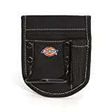 Dickies 2-Compartment Hammer Holder for Tool and Work Belts, Durable Canvas, Includes Tool Loop and Pocket, Fits up to 4.5-inch Belts, Black