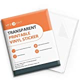 HTVRONT Clear Sticker Paper, 30 PCS-Contains 15 Sheets of Printable Sticker Paper and 15 Sheets of Laminate Paper ,8.5' x 11' Transparent Printable Vinyl Sticker Paper for Inkjet & Laser Printer