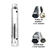 ONENESS 369 Dual Hex Wrench Removal Tool for Anode and Water Heater Element 1-1/16 in x 1-1/2 in x 10 in - Fit All Residential and RV Camper Travel Trailer Motorhome