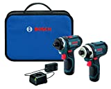 Bosch CLPK27-120 12V Max 2-Tool Combo Kit (Drill/Driver and Impact Driver) with 2 Batteries, Charger and Case