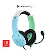 PDP Gaming LVL40 Stereo Headset with Mic for Nintendo Switch - PC, iPad, Mac, Laptop Compatible - Noise Cancelling Microphone, Lightweight, Soft Comfort On Ear Headphones, Animal Crossing Blue & Green