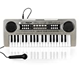 Raimy Kids Keyboard Piano, 37 Keys Portable Piano Early Learning Educational Electronic Music Keyboard Instrument Toys for 3 4 5 6 7 8 Year Old Boys and Girls (Silver)