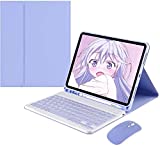 iPad Pro11 2022/2021 Keyboard Case with Mouse Detachable Wireless Keyboard Pencil Holder Slim Smart Cover for iPad Pro 11 inch 4rd Gen/3rd Gen,Purple