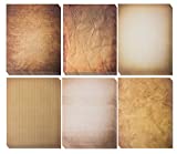 120 Aged Paper - Antique Looking Vintage Papers With Classic Aged Paper Designs - Six Unique Old Looking Paper Designs - Vintage Printing paper, Vintage Writing Paper, 8.5 x 11 inches (Pack of 120)