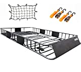 Mockins Roof Cargo Basket 64x39x6 Extendable Cargo Roof Rack Cargo Carrier |250lb Cap. Roof Basket Cargo Carrier | Car & SUV Roof Rack Cargo Basket | Cargo Rack Rooftop Cargo Carrier Roof Rack Basket