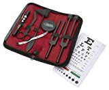 ASA TECHMED 7 Pcs Tactical Black Diagnostic Reflex Percussion Kit - Taylor Hammer, Body Measuring Tape, Tuning Fork Set, Bandage Scissors 5.5', Pupil Gauge Penlight, Snellen Eye Chart w/Zipper Case
