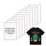 Printable Heat Transfer Vinyl Paper Inkjet Printer Iron on HTV for Dark Fabrics or T-shirts, A4 Size Pack of 10