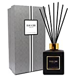 Luxury Natural Reed Diffuser. Relaxing Sandalwood & Jasmine. Long Lasting Scented Home Fragrance. Natural Essential Oil Alcohol-Free. 4.75 OZ - Black Bottle