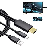 USB C to HDMI Cable Adapter 6Ft 4K Display & Charging for MacBook Pro/iPad Pro/Chromebook/Laptop/Samsung Phones to TV/Monitor/Projector
