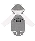 NorthStarTees Friends Tv Show Central Perk Long Sleeve Baby Onesie with Ears (Granite Heather, 6 Month)