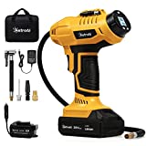 AstroAI Cordless Tire Inflator Air Compressor 20V Rechargeable Battery Powered 160PSI Portable Handheld Air Pump with 12V Car Power Adapter Digital Pressure Gauge for Cars Motorcycles ACJY21LIDCYE