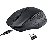 Wireless Mouse for Laptop, Rechargeable Wireless Mouse - LODVIE Comfortable Ergonomic Computer Mouse Fits Nicely to Your Right Hand, Quiet Click /5 DPI /6 Buttons, for Laptop PC MacBook Desktop
