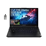 2021 Lenovo Legion 5 17.3' FHD Gaming Laptop Computer, AMD Ryzen 5-5600H(Beats Intel i7-9750H), 32GB RAM, 1TB PCIe SSD, NVIDIA GeForce GTX 1650 Graphics, Nahimic 3D Audio, Win 11, Black, 32GB USB Card
