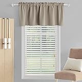Valance Curtains Blackout Curtains for Windows Bedroom Livingroom Kitchen Basement TV Room Small Short Drapes W52XL18 Taupe 1 Panel