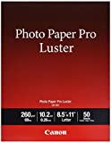 Canon Pro Luster Inkjet Photo Paper, 8.5-Inch X 11-Inch, White, 50 Sheets/Pack