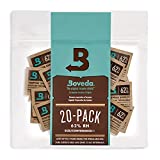 Boveda 62% Humidor Packets - 2 Way Humidity Control Packs- Size 1 - 20 Count Resealable Bag - Humidor Accessories - Bulk Humidity Packs - Relative Humidity Packs - Humidor Packet