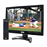 Tyler 14” Portable TV LCD Monitor 1080P Rechargeable Lithium Battery Operated, 3 Antenna, HDMI, USB, RCA, FM Radio, Digital Tuner, AV Inputs, AC/DC, TV Stand and Remote Control for Kids Car Travel