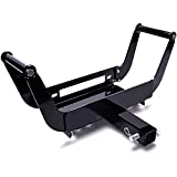 PLIOSAUR Winch Mount Plate - 15000Lbs Capacity Winch Mounting Hitch, Recovery Winch Cradle, Bumper 2'' Hitch Receiver with Folding Bracket,10' x 4 1/2'