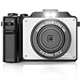 Vlogging Camera, 4K 48MP Digital Camera with WiFi, Free 32G TF Card & Hand Strap, Auto Focus & Anti-Shake, Built-in 7 Color Filters, Face Detect, 3'' IPS Screen, 140°Wide Angle, 18X Digital Zoom