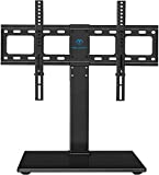 PERLESMITH Universal Swivel TV Stand Base, Table Top TV Stand for 37 to 65, 70 inch LCD LED TVs, Height Adjustable TV Mount Stand with Tempered Glass Base, VESA 600x400mm, Holds up to 88lbs, PSTVS13