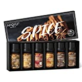 HIQILI Fragrance Oil, Spice Scented Oil 6x10ml for Candle Making Soap Slime, Fall Essential Oils for Diffuser Home, Cinnamon Pumpkin Vanilla Apple Cider Harvest Spice Fall Leaf