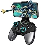 Bluetooth Controller for Switch/PC/iPhone/Android/Apple Arcade MFi Games/TV/Steam, Pro Wireless Game Controller with Phone Clip with Newly Launched Lock Joystick Speed Function/6-Axis Gyro/Dual Motors