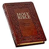 KJV Holy Bible, Standard Size Faux Leather Red Letter Edition - Thumb Index & Ribbon Marker, King James Version, Medium Brown