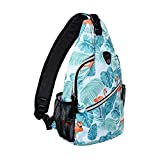 MOSISO Sling Backpack,Travel Hiking Daypack Pattern Rope Crossbody Shoulder Bag, Flamingo