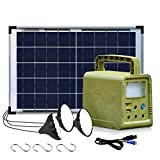 ECO-WORTHY 84Wh Portable Power Station, Solar Generator with 18W Solar Panel, Flashlights, Camp Lamps with Battery, USB DC Outlets, for Outdoor Camping, Home Emergency Power Supply, Hurricane, Fish