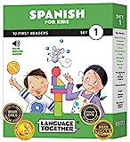 Spanish for Kids 1: Beginner Learning Reader Books with Online Audio and 100 First Words: Learn Spanish for Kids Ages 3-8, Set 1 by Language Together