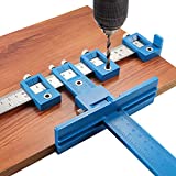 Cabinet Hardware Jig Tool - Adjustable Punch Locator Drill Template Guide, Wood Drilling Dowelling Guide for Installation of Handles Knobs on Doors and Drawer