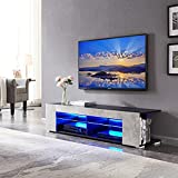 Generic Entertainment Center LED TV Stand for 65 inch TV Modern Television Stands 57 INCH TV Console Table TV Stands for Living Room TV Stand with LED, Grey Black