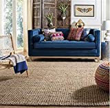 SAFAVIEH Natural Fiber Collection 2' x 3' Natural NF447A Handmade Chunky Textured Premium Jute 0.75-inch Thick Accent Rug