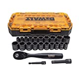 DEWALT Impact Socket Set, 23-Piece, 3/8' Drive Metric/SAE (DWMT74738)