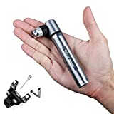 ICOCOPRO Mini Bike Pump - Fits Presta & Schrader- 160 PSI - Includes Mount Kit -Compact & Light - Bicycle Tire Pump for Road,Mountain and BMX Bikes -2.9 oz