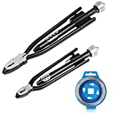 Bbuyagain 2 Pieces Aircraft Safety Wire Twisting Pliers with 25 ft Stainless Steel Wire Kit Tools Twist Pliers 9 Inch 6 Inch RACING Lock Forging Aviation Auto Industry (Black) 9' and 6'