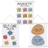 3 Pieces Mental Health Posters Psychology Therapy Office Decor Feelings Wall Art Kids Behavior Positive Educational Motivation Decoration for School Counseling Classroom Office (Things I Can Control)