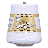 Lily Sugar'n Cream Cotton Cone Yarn, White , 1 Cone, 14 oz (Pack of 1)